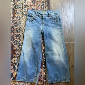 Allen B. By Allen Schwartz Light Blue Studded Flare Jeans